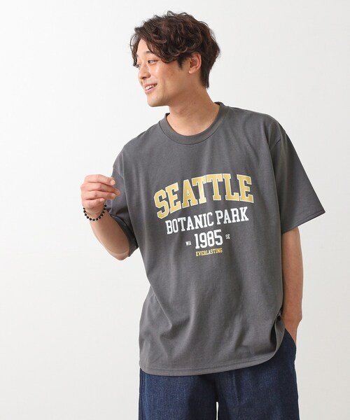 THE SHOP TK (ザ ショップ ティーケー )の「カレッジロゴ半袖Tシャツ /親子リンク/洗濯機OK(Tシャツ/カットソー・メンズ・スミクロ/グリーン/ナチュラル・02/03/04)」の18枚目の写真