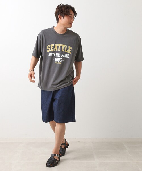 THE SHOP TK (ザ ショップ ティーケー )の「カレッジロゴ半袖Tシャツ /親子リンク/洗濯機OK(Tシャツ/カットソー・メンズ・スミクロ/グリーン/ナチュラル・02/03/04)」の20枚目の写真