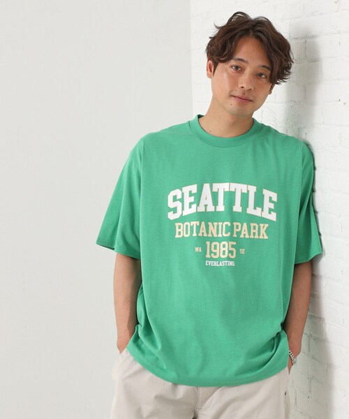 THE SHOP TK (ザ ショップ ティーケー )の「カレッジロゴ半袖Tシャツ /親子リンク/洗濯機OK(Tシャツ/カットソー・メンズ・スミクロ/グリーン/ナチュラル・02/03/04)」の16枚目の写真