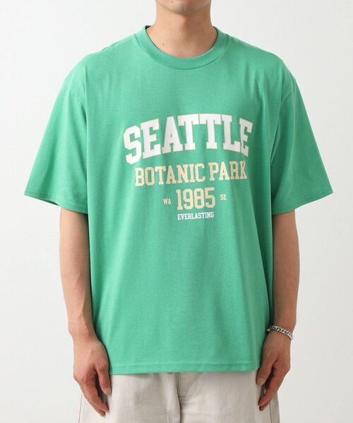 THE SHOP TK (ザ ショップ ティーケー )の「カレッジロゴ半袖Tシャツ /親子リンク/洗濯機OK(Tシャツ/カットソー・メンズ・スミクロ/グリーン/ナチュラル・02/03/04)」の8枚目の写真
