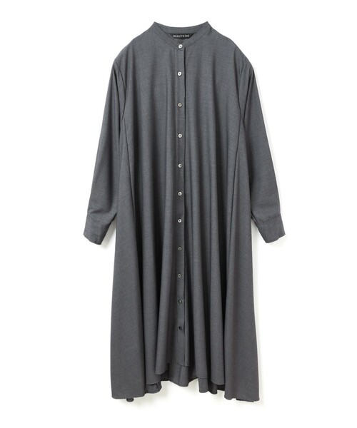 mizuiroind（ミズイロインド）の「mizuiro ind T/Rスタンドカラーフレアワンピース（ワンピース・レディース・ネイビー/ライトグレー/チャコールグレー/ブラック・FREE）」の2枚目の写真