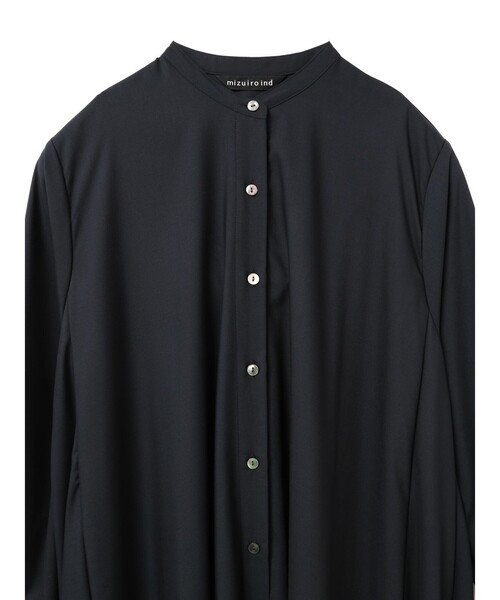 mizuiroind（ミズイロインド）の「mizuiro ind T/Rスタンドカラーフレアワンピース（ワンピース・レディース・ネイビー/ライトグレー/チャコールグレー/ブラック・FREE）」の17枚目の写真