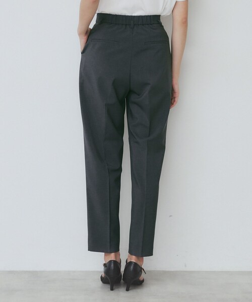 セール】ベルト付きストレッチテーパードパンツ/セットアップ可【洗濯