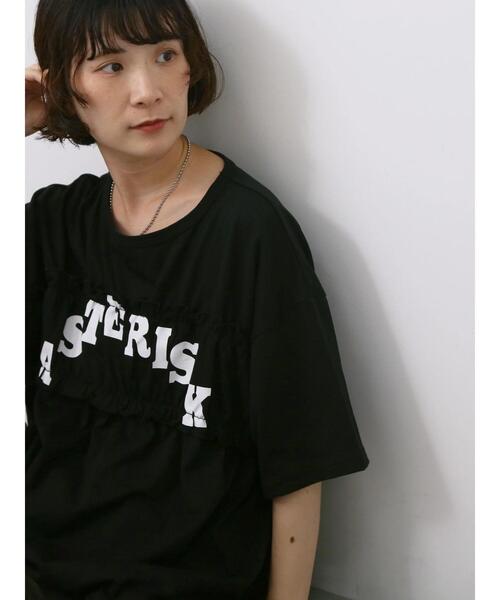 Samansa Mos2 blue（サマンサモスモスブルー）の「◎【接触冷感】シャーリングドッキングTシャツ（Tシャツ/カットソー・レディース・サックスブルー/オフホワイト/ブラック・F）」の22枚目の写真