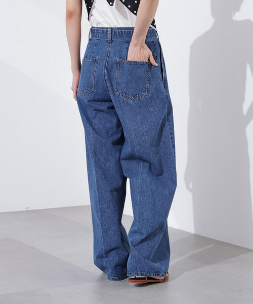 N.（N. Natural Beauty Basic）（エヌエヌナチュラルビューティーベーシック）の「ベルテッドワイドデニムパンツ（デニムパンツ・レディース・ブルー・MEDIUM/SMALL）」の13枚目の写真