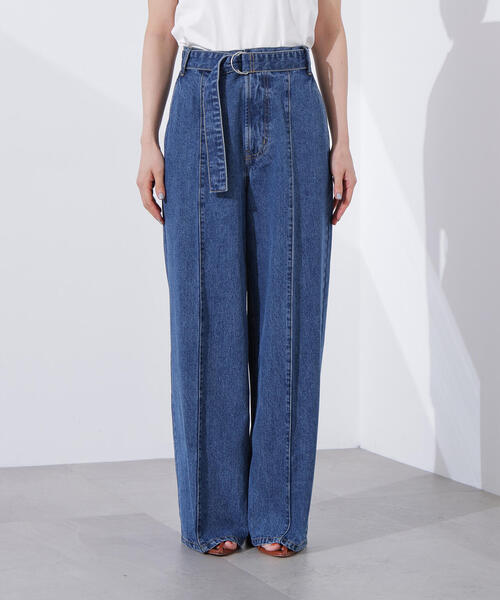 N.（N. Natural Beauty Basic）（エヌエヌナチュラルビューティーベーシック）の「ベルテッドワイドデニムパンツ（デニムパンツ・レディース・ブルー・MEDIUM/SMALL）」の19枚目の写真