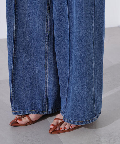 N.（N. Natural Beauty Basic）（エヌエヌナチュラルビューティーベーシック）の「ベルテッドワイドデニムパンツ（デニムパンツ・レディース・ブルー・MEDIUM/SMALL）」の4枚目の写真