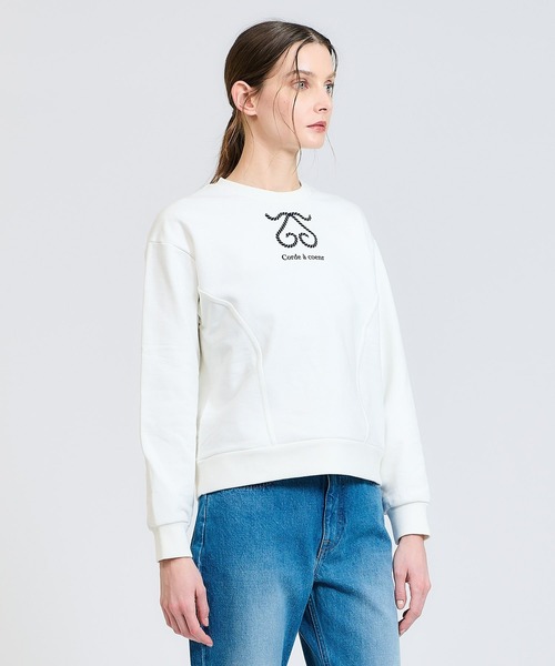 blanc basque(ブランバスク)の「BLANC basque / ロゴスウェット《ESTNATION EXCLUSIVE》(スウェット・レディース・ブラック/ホワイト・FREE)」の3枚目の写真