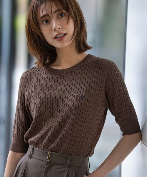 ANY SIS(エニィスィス)の「ケーブルニット プルオーバー(ニット/セーター・レディース・イエロー系/黄土色系/ローズ系/ネイビー系・MEDIUM)」の13枚目の写真