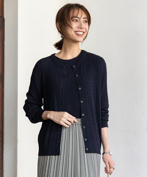 ANY SIS(エニィスィス)の「ケーブルニット プルオーバー(ニット/セーター・レディース・イエロー系/黄土色系/ローズ系/ネイビー系・MEDIUM)」の16枚目の写真