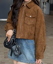 JUNOAH | ショート丈スエードブルゾン(ブルゾン)