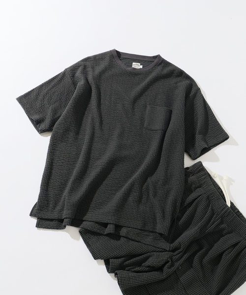 RIDING HIGH（ライディングハイ）の「RIDING HIGH/ ライディングハイ 別注 シアサッカージャージ Tシャツ（Tシャツ/カットソー・メンズ・アイボリー/ブラック系その他・MEDIUM/LARGE）」の3枚目の写真