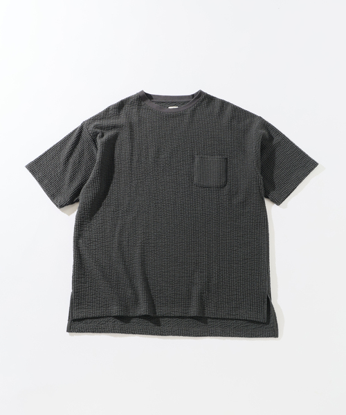 RIDING HIGH（ライディングハイ）の「RIDING HIGH/ ライディングハイ 別注 シアサッカージャージ Tシャツ（Tシャツ/カットソー・メンズ・アイボリー/ブラック系その他・MEDIUM/LARGE）」の5枚目の写真