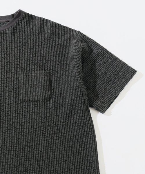 RIDING HIGH（ライディングハイ）の「RIDING HIGH/ ライディングハイ 別注 シアサッカージャージ Tシャツ（Tシャツ/カットソー・メンズ・アイボリー/ブラック系その他・MEDIUM/LARGE）」の6枚目の写真