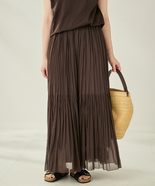 plage TIERED PLEATS スカート セール】TIERED PLEATS スカート（スカート）｜Plage