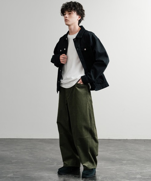 Rocky Monroe(ロッキーモンロー)の「コーデュロイパネル切り替えイージーワイドエッグパンツ(その他パンツ・メンズ・グリーン/ネイビー・マルチサイズ)」の6枚目の写真