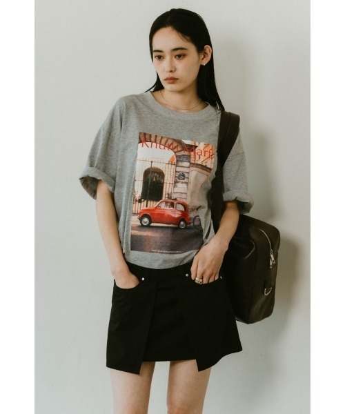 Knuth Marf(クヌースマーフ)の「vintage print T shirt(unisex)(Tシャツ/カットソー・レディース・ブラック×ブラック/モスグリーン/ブラック/アイボリー/グレー・FREE)」の4枚目の写真