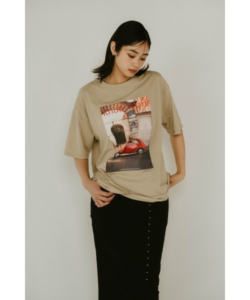 Knuth Marf(クヌースマーフ)の「vintage print T shirt(unisex)(Tシャツ/カットソー・レディース・ブラック×ブラック/モスグリーン/ブラック/アイボリー/グレー・FREE)」の5枚目の写真