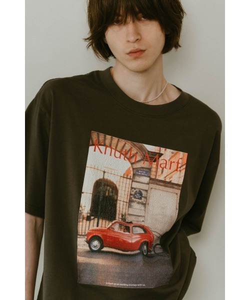 Knuth Marf(クヌースマーフ)の「vintage print T shirt(unisex)(Tシャツ/カットソー・レディース・ブラック×ブラック/モスグリーン/ブラック/アイボリー/グレー・FREE)」の2枚目の写真