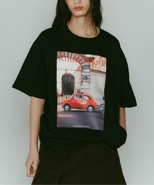 Knuth Marf(クヌースマーフ)の「vintage print T shirt(unisex)(Tシャツ/カットソー・レディース・ブラック×ブラック/モスグリーン/ブラック/アイボリー/グレー・FREE)」の7枚目の写真