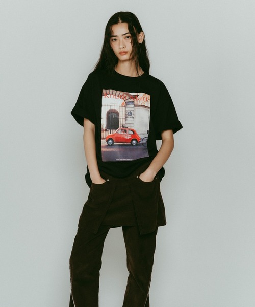 Knuth Marf(クヌースマーフ)の「vintage print T shirt(unisex)(Tシャツ/カットソー・レディース・ブラック×ブラック/モスグリーン/ブラック/アイボリー/グレー・FREE)」の9枚目の写真