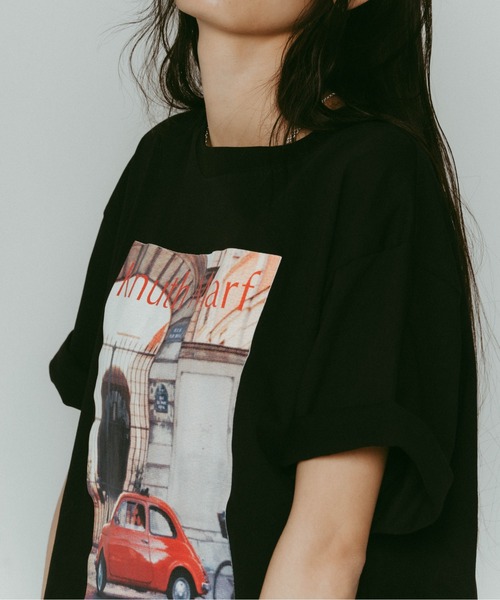 Knuth Marf(クヌースマーフ)の「vintage print T shirt(unisex)(Tシャツ/カットソー・レディース・ブラック×ブラック/モスグリーン/ブラック/アイボリー/グレー・FREE)」の12枚目の写真