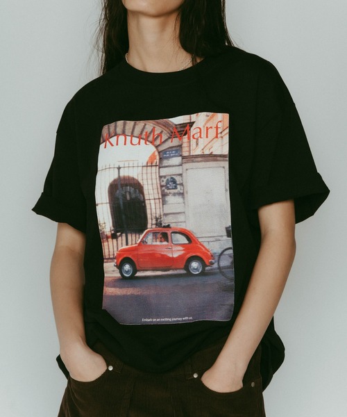 Knuth Marf(クヌースマーフ)の「vintage print T shirt(unisex)(Tシャツ/カットソー・レディース・ブラック×ブラック/モスグリーン/ブラック/アイボリー/グレー・FREE)」の13枚目の写真