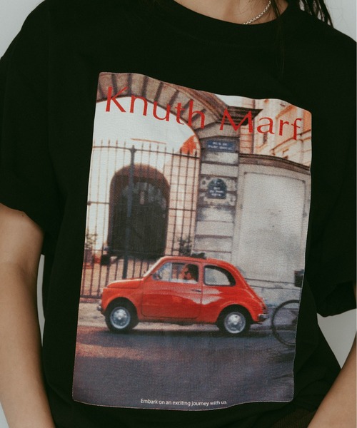 Knuth Marf(クヌースマーフ)の「vintage print T shirt(unisex)(Tシャツ/カットソー・レディース・ブラック×ブラック/モスグリーン/ブラック/アイボリー/グレー・FREE)」の14枚目の写真