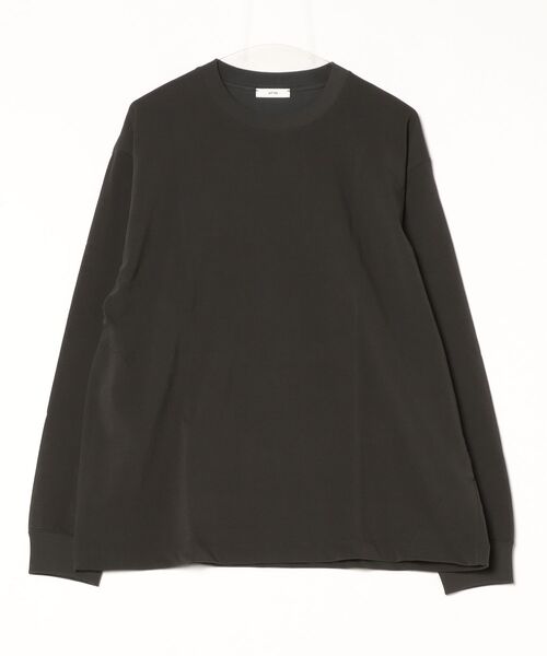 ATON(エイトン)の「【ATON】 FRESCA PLATE LOOSE FIT LONG SLEEVE T-SHIRT(Tシャツ/カットソー・メンズ・カーキ/グレー/ホワイト・4)」の3枚目の写真
