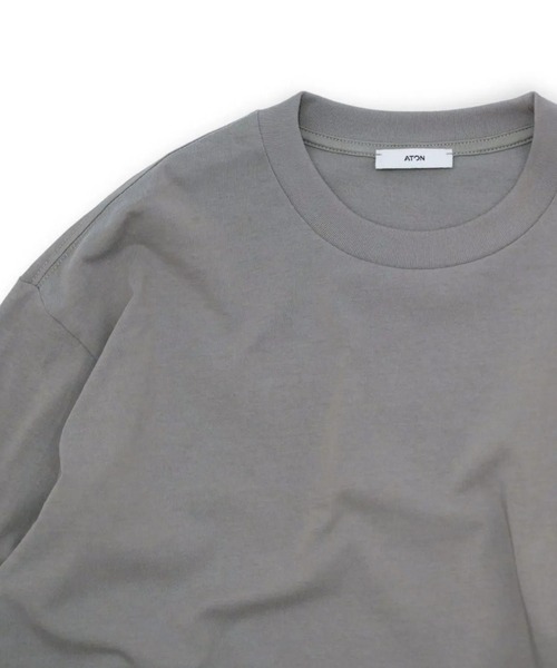 ATON(エイトン)の「【ATON】 FRESCA PLATE LOOSE FIT LONG SLEEVE T-SHIRT(Tシャツ/カットソー・メンズ・カーキ/グレー/ホワイト・4)」の7枚目の写真