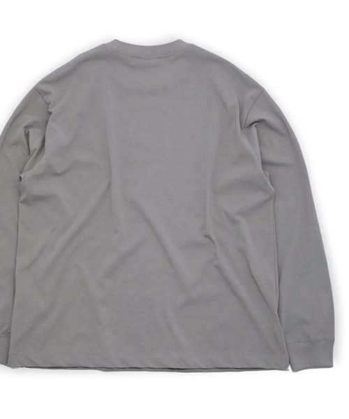 ATON(エイトン)の「【ATON】 FRESCA PLATE LOOSE FIT LONG SLEEVE T-SHIRT(Tシャツ/カットソー・メンズ・カーキ/グレー/ホワイト・4)」の9枚目の写真