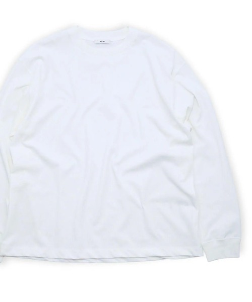 ATON(エイトン)の「【ATON】 FRESCA PLATE LOOSE FIT LONG SLEEVE T-SHIRT(Tシャツ/カットソー・メンズ・カーキ/グレー/ホワイト・4)」の5枚目の写真