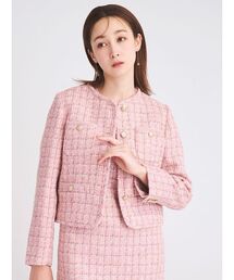 CELFORD ピンク ノーカラージャケット　38 CELFORD｜セルフォードのノーカラージャケット（ピンク/桃色系