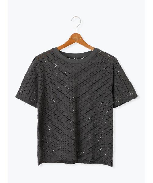 Lugnoncure（ルノンキュール）の「カットレースハーフスリーブトップス（その他トップス・レディース・ブラック/チャコールグレー/オフホワイト・F）」の10枚目の写真