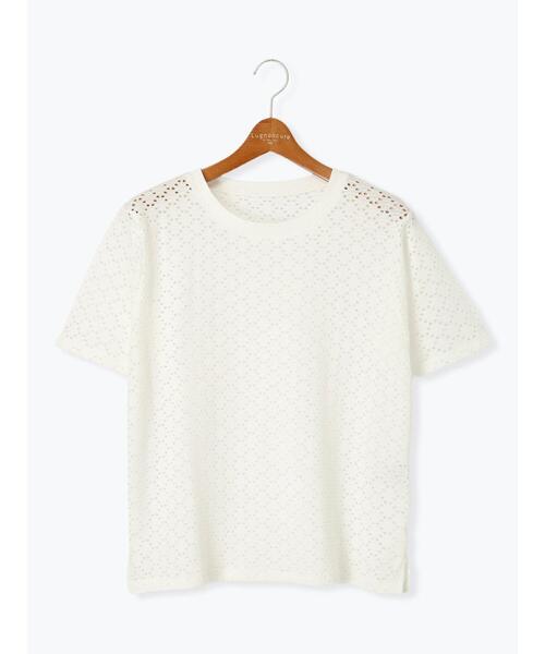 Lugnoncure（ルノンキュール）の「カットレースハーフスリーブトップス（その他トップス・レディース・ブラック/チャコールグレー/オフホワイト・F）」の11枚目の写真