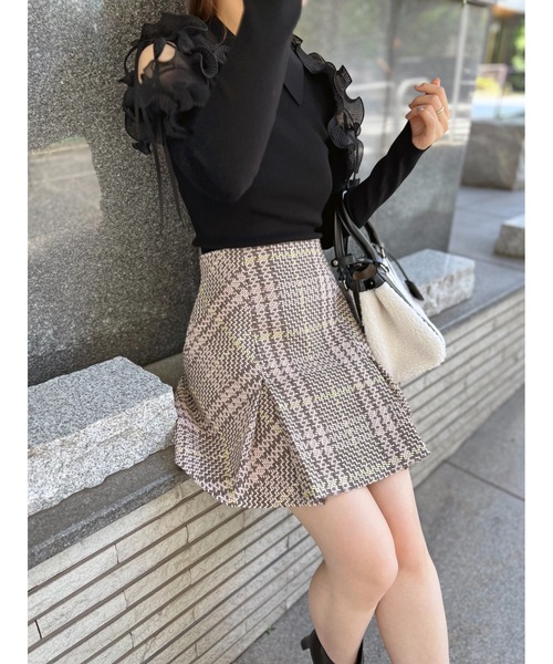 snidel ロービングチェックミニスカート IVR 0 snidel ロービング