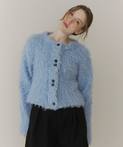 Olu.（オルドット）の「ボリュームロングシャギーカーディガン（カーディガン/ボレロ・レディース・ブルー/アッシュグレー/アイボリー/ベビーピンク・FREE）」の3枚目の写真