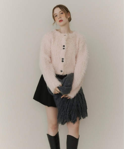 Olu.（オルドット）の「ボリュームロングシャギーカーディガン（カーディガン/ボレロ・レディース・ブルー/アッシュグレー/アイボリー/ベビーピンク・FREE）」の14枚目の写真