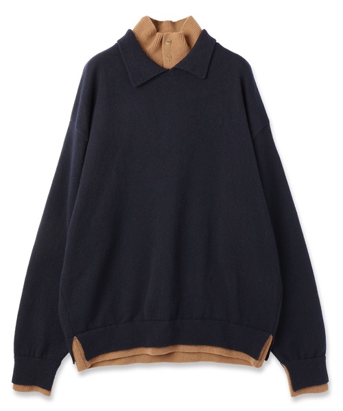 Layerd Rib Double Neck Pullover Knit（ニット/セーター）｜CULLNI