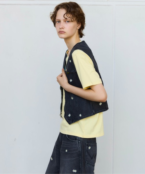 Wrangler×MAISON SPECIAL】Collaboration Flower Embroidery Denim