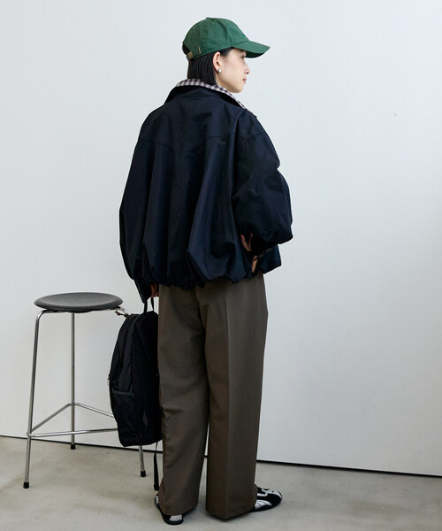 FREAK'S STORE(フリークスストア)の「スラックス イージーパンツ/チェックパンツ/タックワイドパンツ(スラックス・レディース・ダークブラウン/ブラウン/グレー/ブラック/ダークグレー・MEDIUM/SMALL)」の9枚目の写真