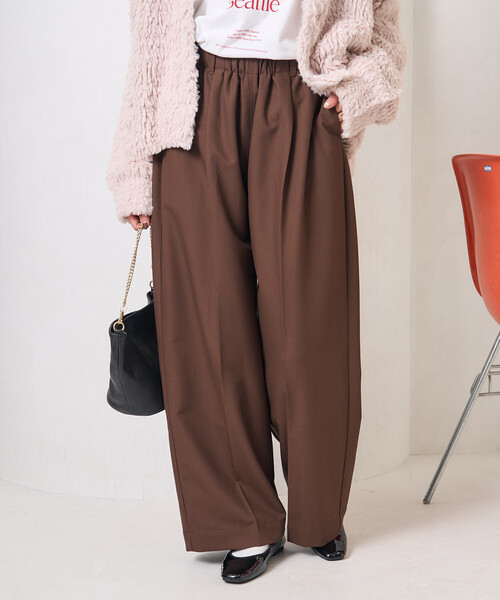 tax出品 スラックス イージーパンツ/チェックパンツ/タックワイドパンツ