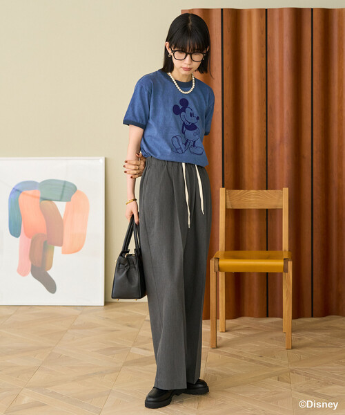 スラックス イージーパンツ/チェックパンツ/タックワイドパンツ