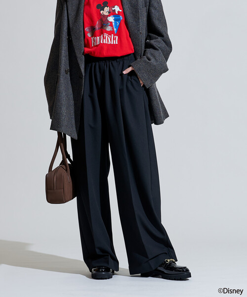FREAK'S STORE(フリークスストア)の「スラックス イージーパンツ/チェックパンツ/タックワイドパンツ(スラックス・レディース・ダークブラウン/ブラウン/グレー/ブラック/ダークグレー・MEDIUM/SMALL)」の22枚目の写真