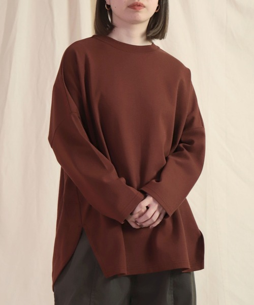 Brocante（ブロカント）の「[Brocante / ブロカント] 40/ポンチ ココンチュニック（Tシャツ/カットソー・レディース・ブルーパープル/ブラウン・2）」の2枚目の写真