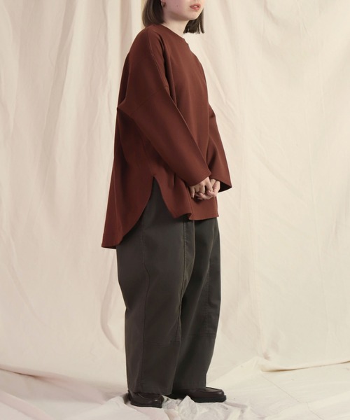 Brocante（ブロカント）の「[Brocante / ブロカント] 40/ポンチ ココンチュニック（Tシャツ/カットソー・レディース・ブルーパープル/ブラウン・2）」の9枚目の写真