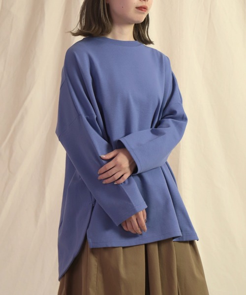 Brocante（ブロカント）の「[Brocante / ブロカント] 40/ポンチ ココンチュニック（Tシャツ/カットソー・レディース・ブルーパープル/ブラウン・2）」の3枚目の写真