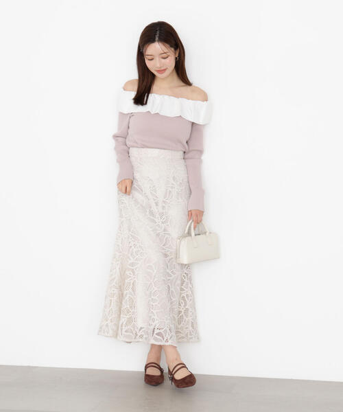 PROPORTION BODY DRESSING(プロポーションボディドレッシング)の「ケミカルレースマーメイドスカート / 1215220910(スカート・レディース・ダークグレー/ベージュ/ブラウン系その他・SMALL/P/S/MEDIUM)」の8枚目の写真