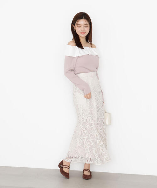 PROPORTION BODY DRESSING(プロポーションボディドレッシング)の「ケミカルレースマーメイドスカート / 1215220910(スカート・レディース・ダークグレー/ベージュ/ブラウン系その他・SMALL/P/S/MEDIUM)」の9枚目の写真