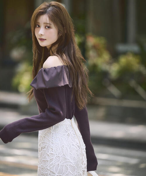 PROPORTION BODY DRESSING(プロポーションボディドレッシング)の「ケミカルレースマーメイドスカート / 1215220910(スカート・レディース・ダークグレー/ベージュ/ブラウン系その他・SMALL/P/S/MEDIUM)」の2枚目の写真